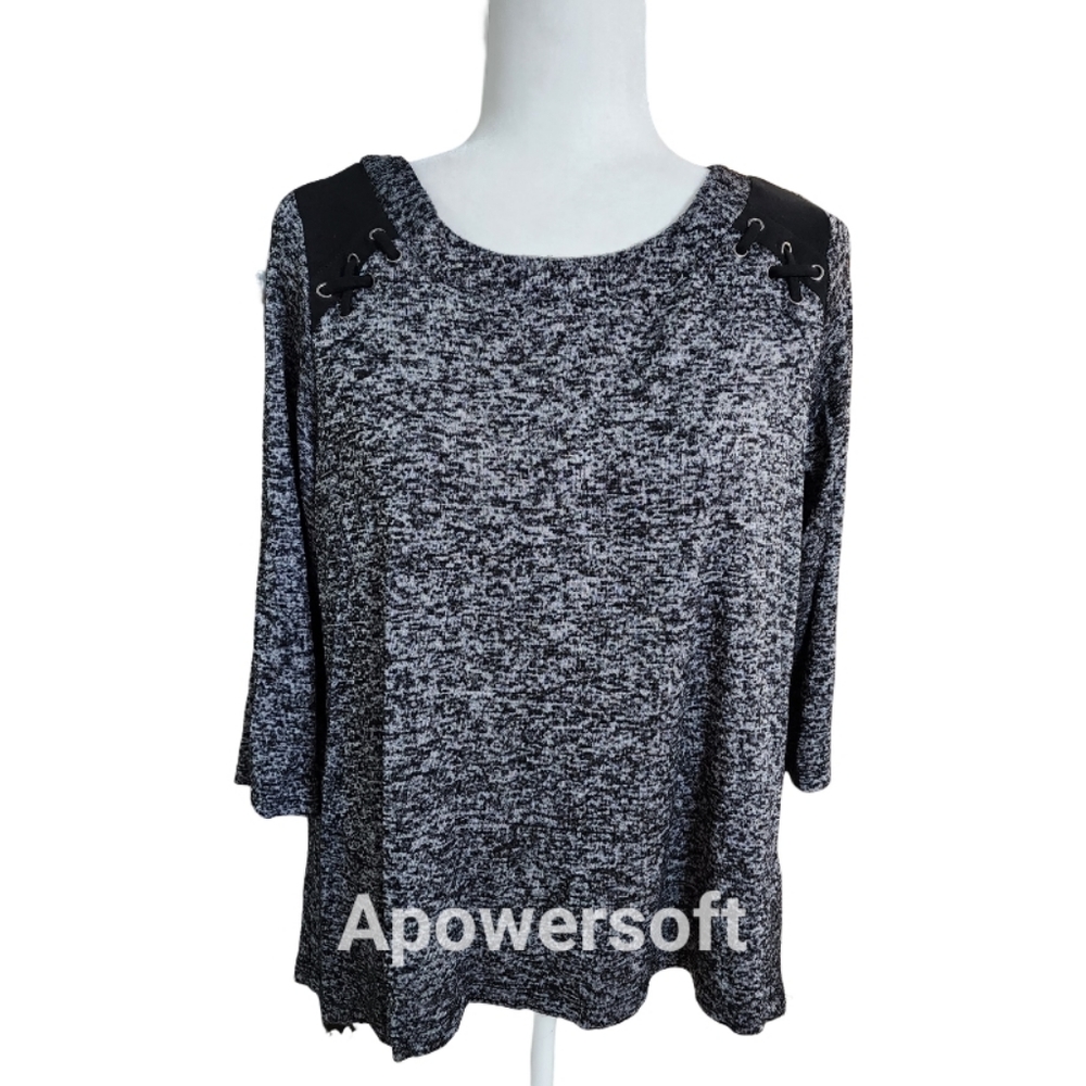 PerSeption Concept Heather Grey Long Sleeve Top